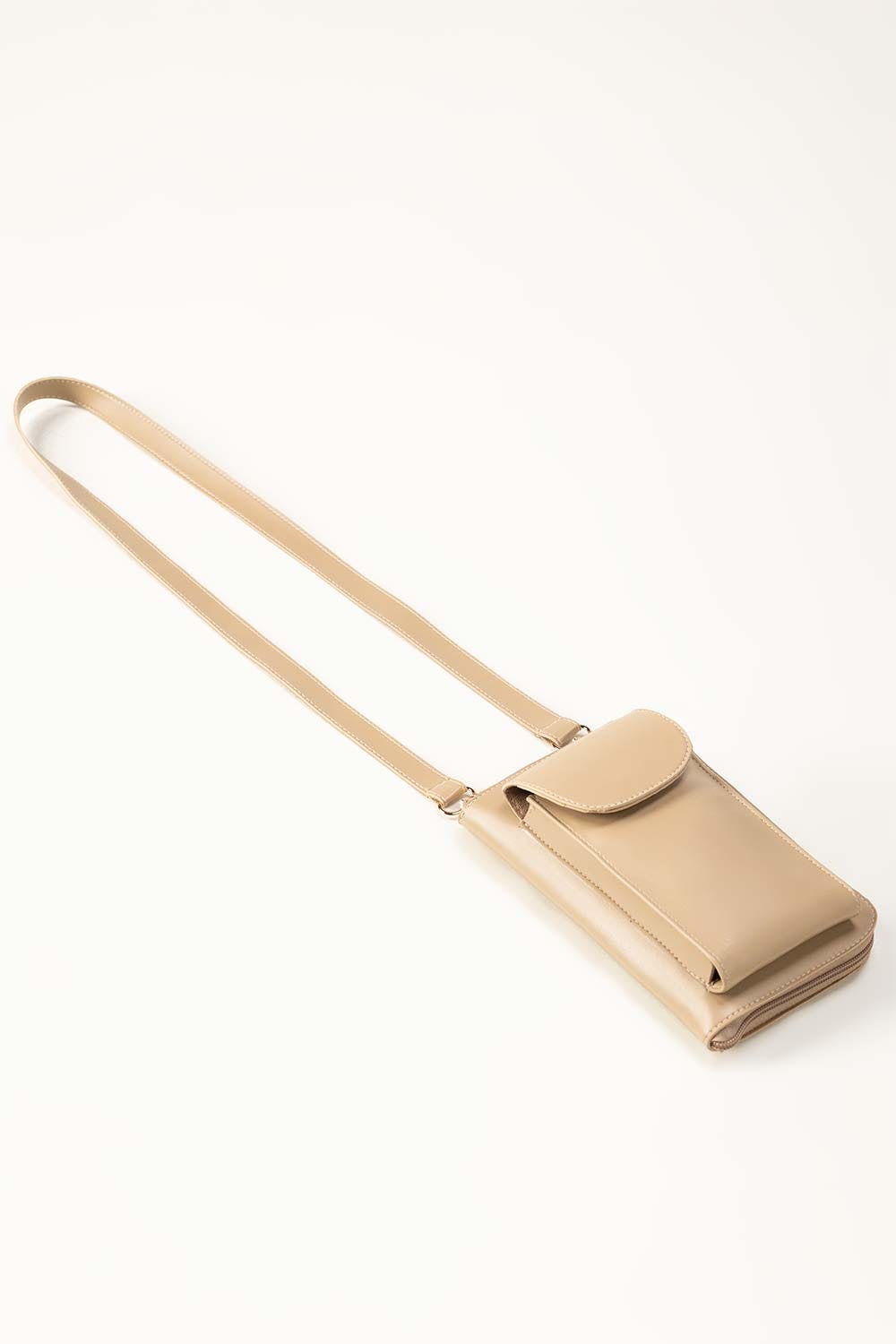 Beige Cross Body Wallet