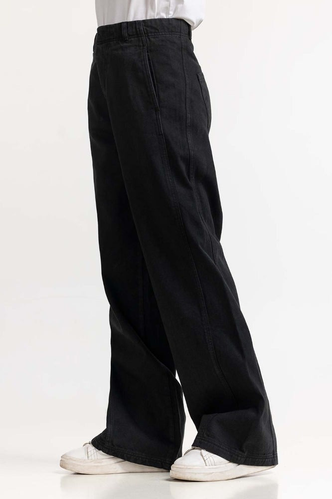 Black Basic Non Denim Jeans