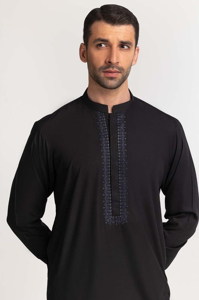 Black Embroidered Suit