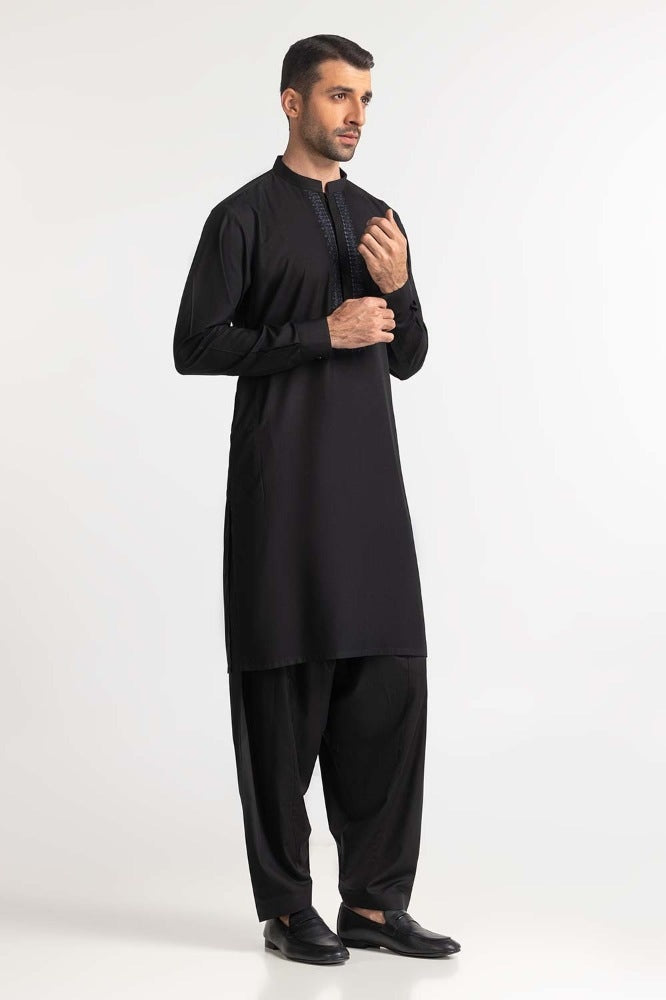 Black Embroidered Suit