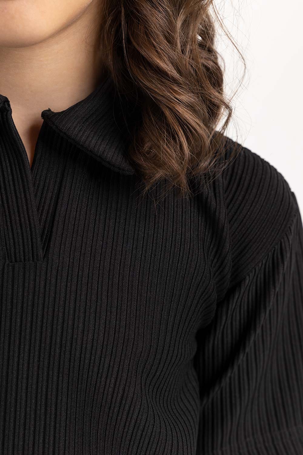 Toddler Girl Black Knit Shirt