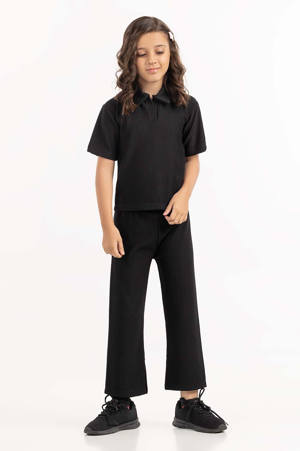 Toddler Girl Black Knit Shirt