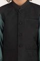 Black Stylized Waist Coat Kwc-Pd23-007
