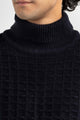 Black Textured Turtle Neck Sweater