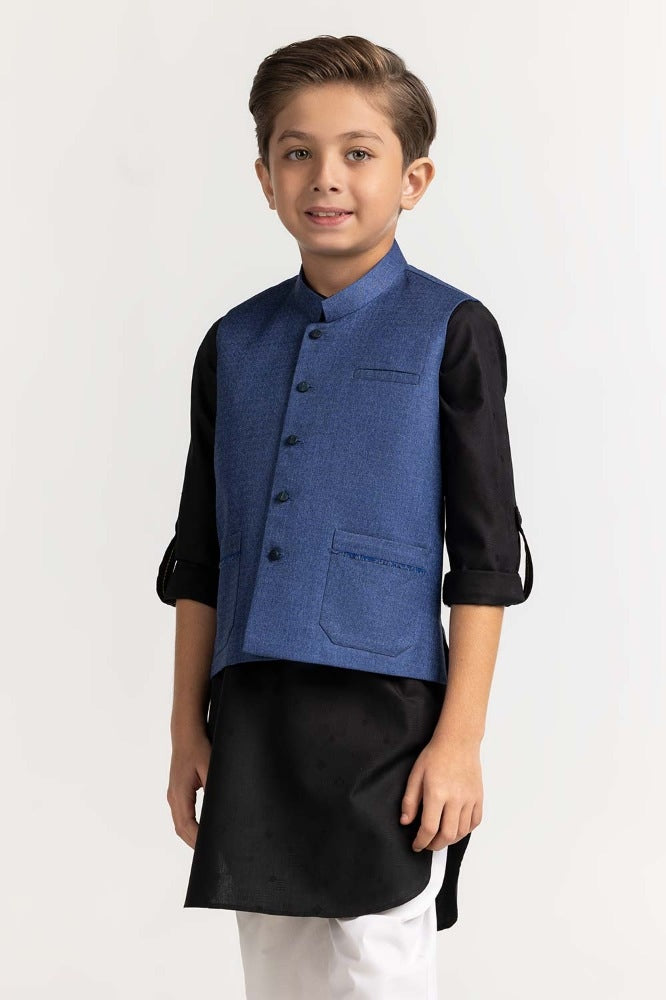 Blue Styling Waist Coat KWC-PD23-014