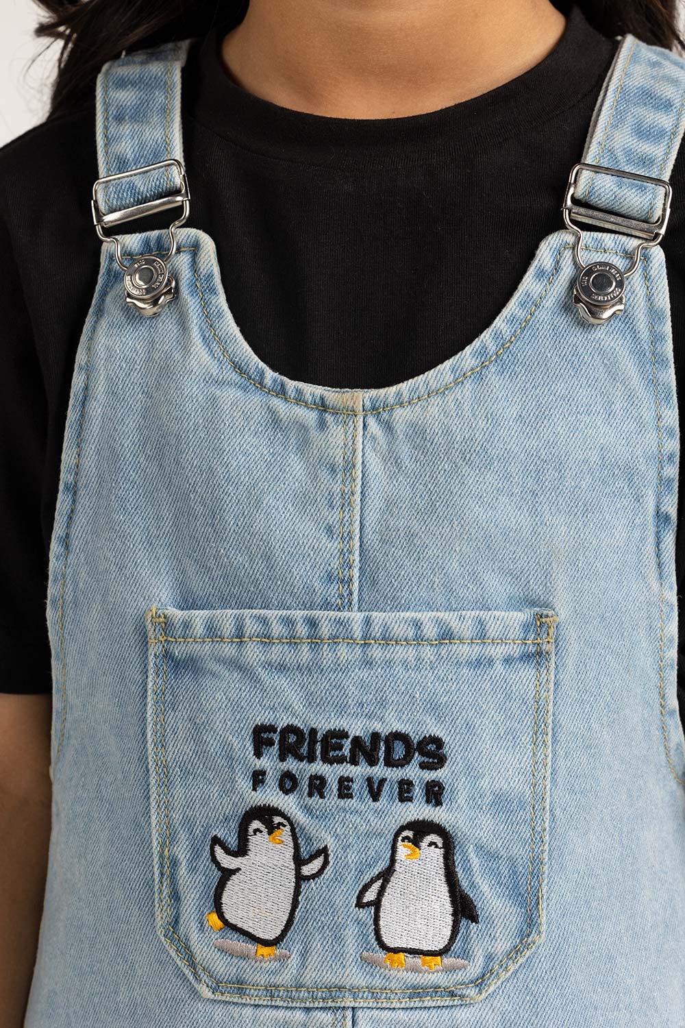 Blue Toddler Girl Denim Jump Suit
