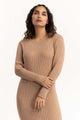 Brown Long Dress With Slit