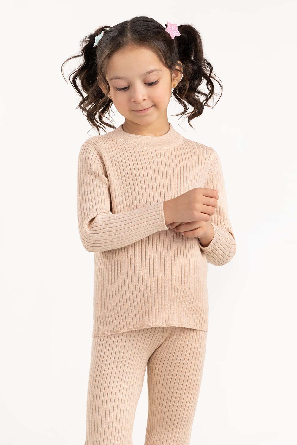 Toddler Girl Brown Ribbed Knit Legging