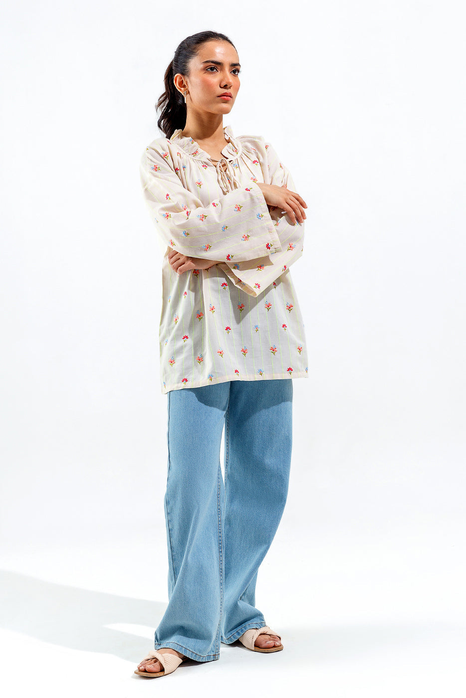 Embroidered Yarn Dyed Top (Pret)