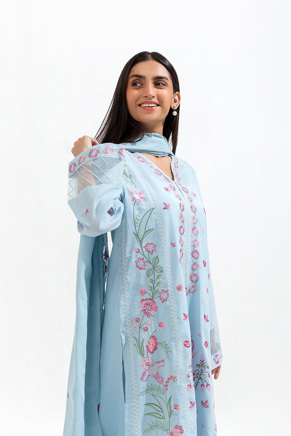3 Piece Embroidered Lawn Suit (Pret)