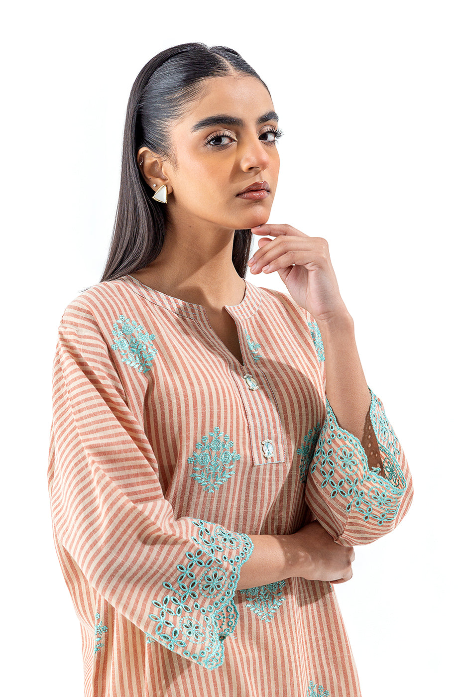 Embroidered Yarn Dyed Shirt (Pret)