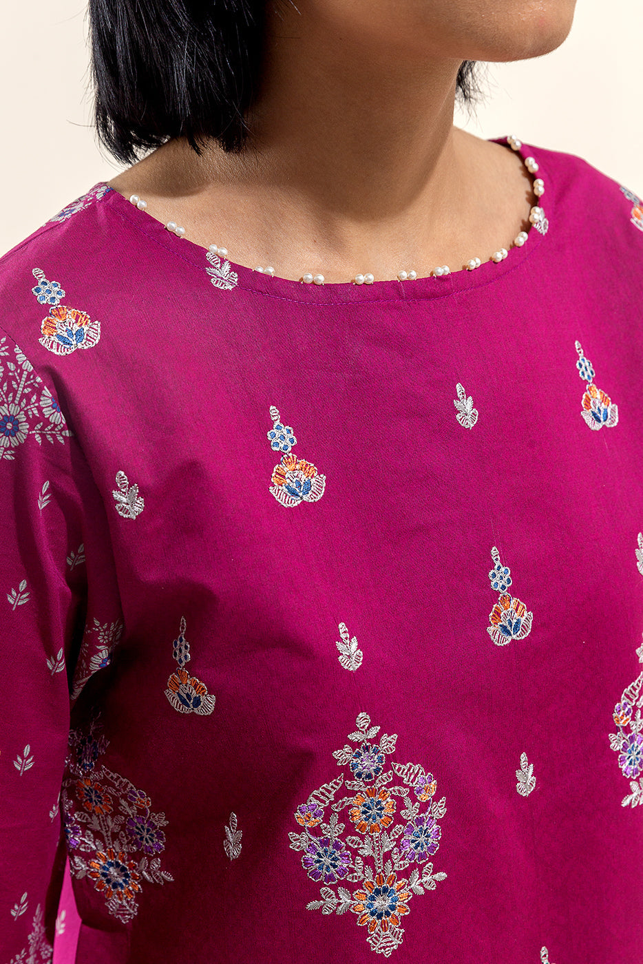 3 Piece Embroidered Lawn Suit-Mulberry Adorn (Unstitched)