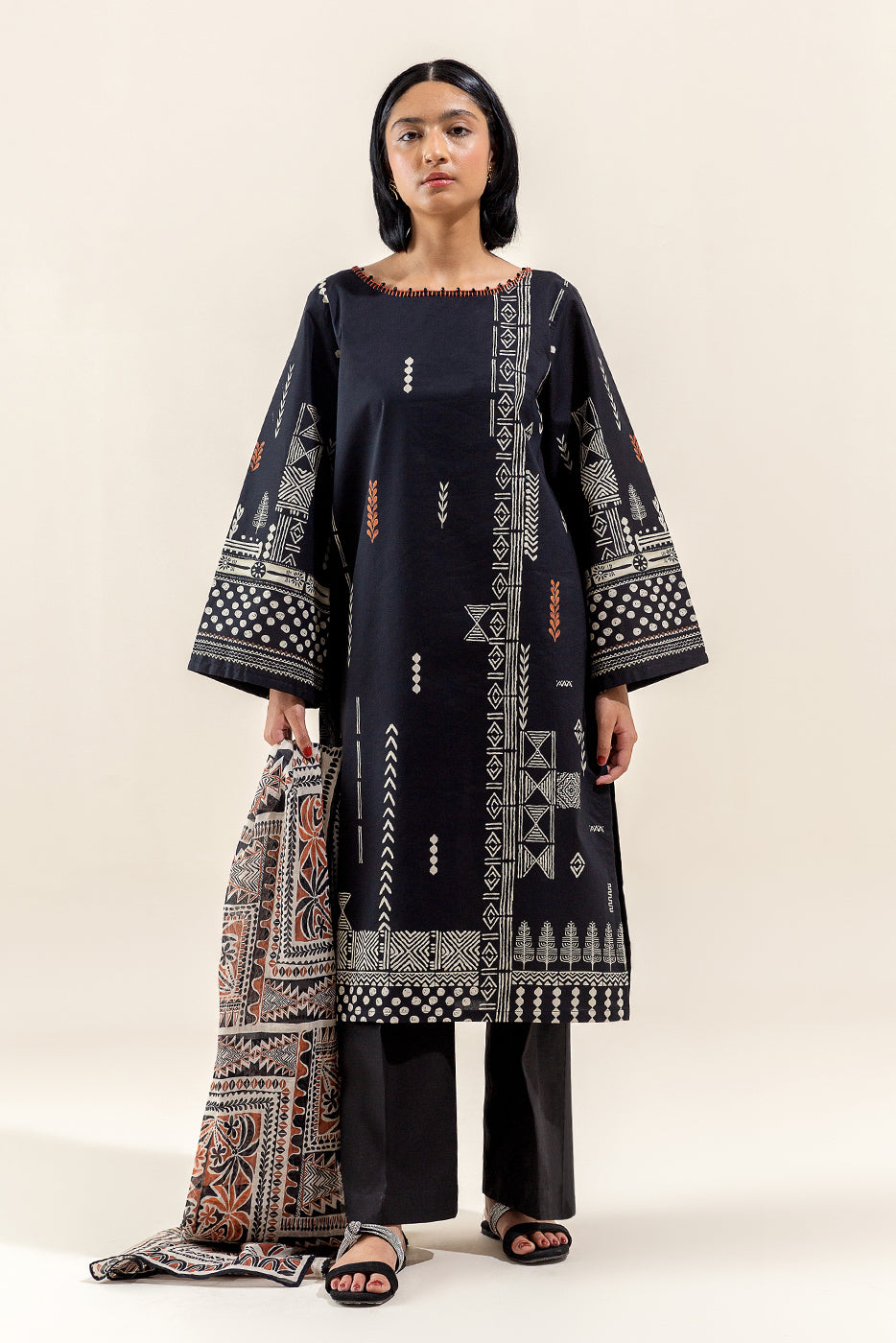 3 Piece Printed Lawn Suit-Raven Gild (Unstitched)
