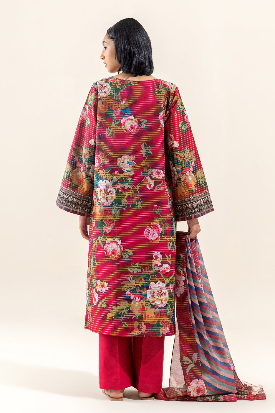 3 Piece Printed Lawn Suit-Rosette Wilt (Unstitched)