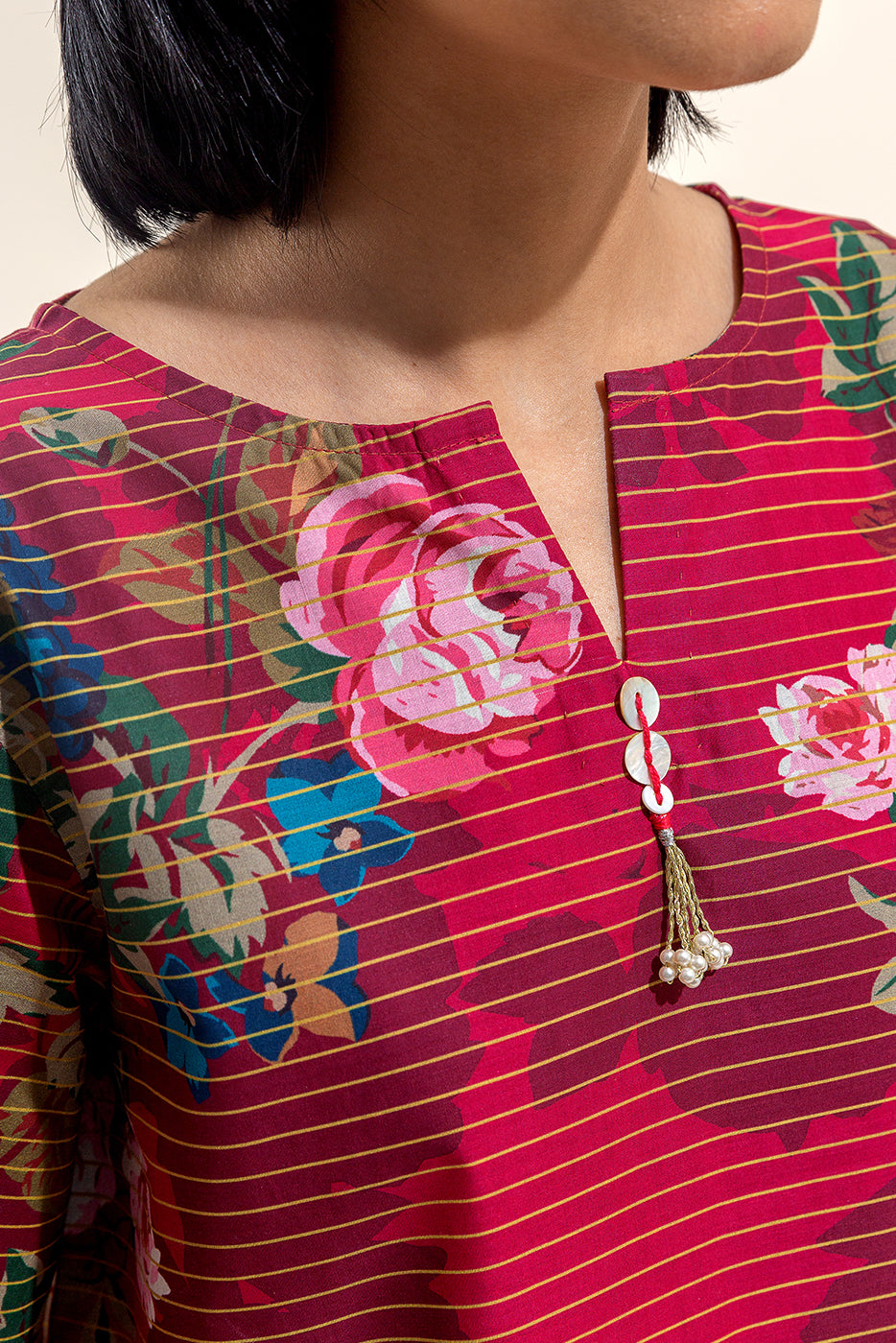 3 Piece Printed Lawn Suit-Rosette Wilt (Unstitched)