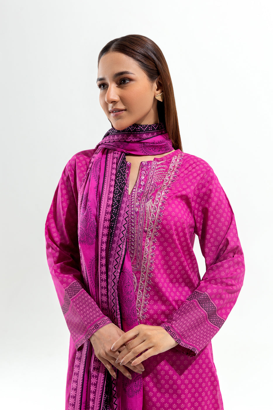 3 Piece Printed Lawn Suit (Pret)