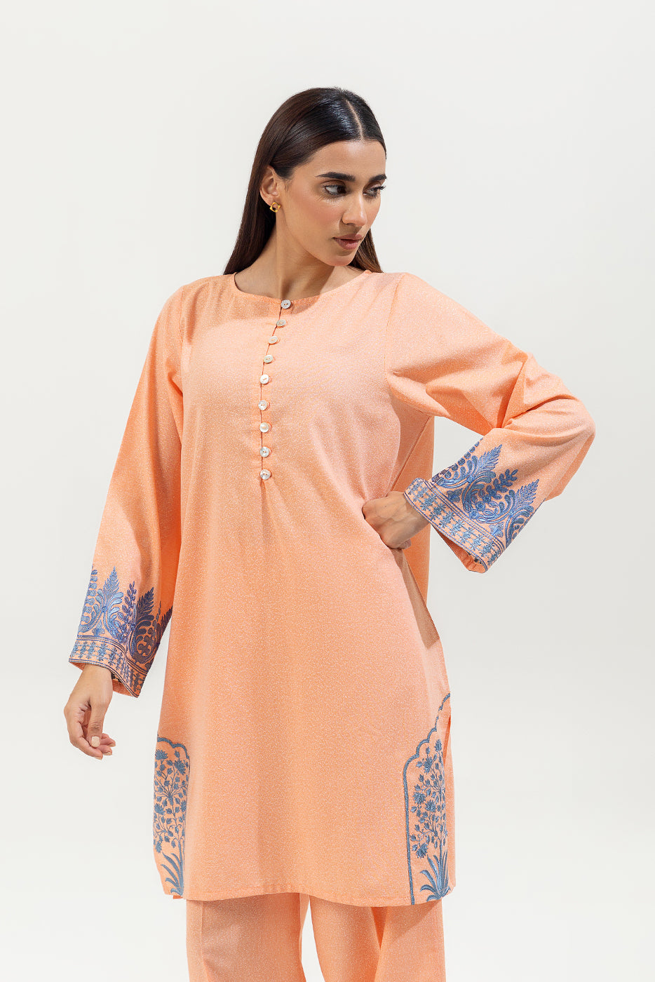 2 Piece Embroidered Karandi Suit (Pret)