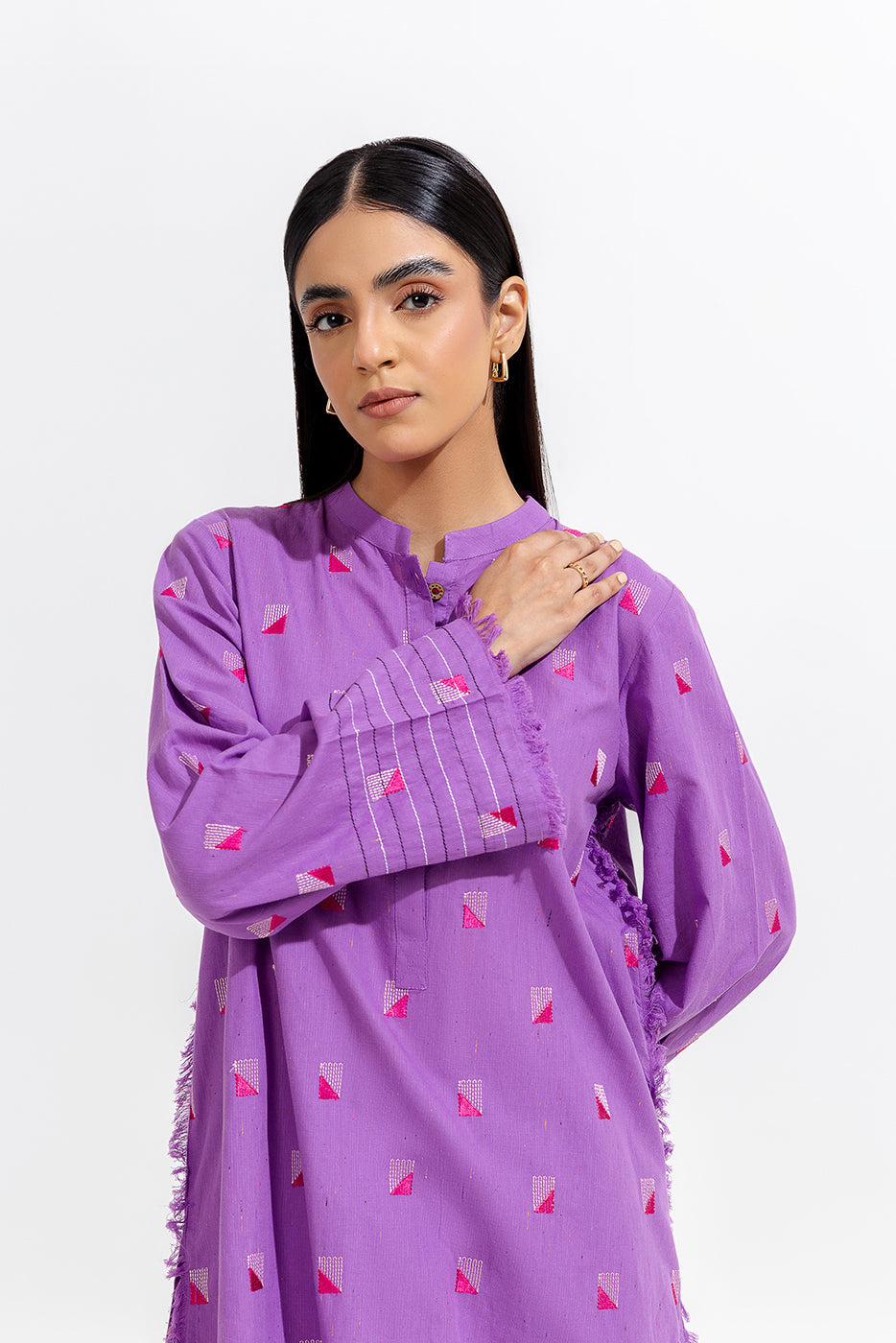 2 Piece Embroidered Multi Naps Suit (Pret)