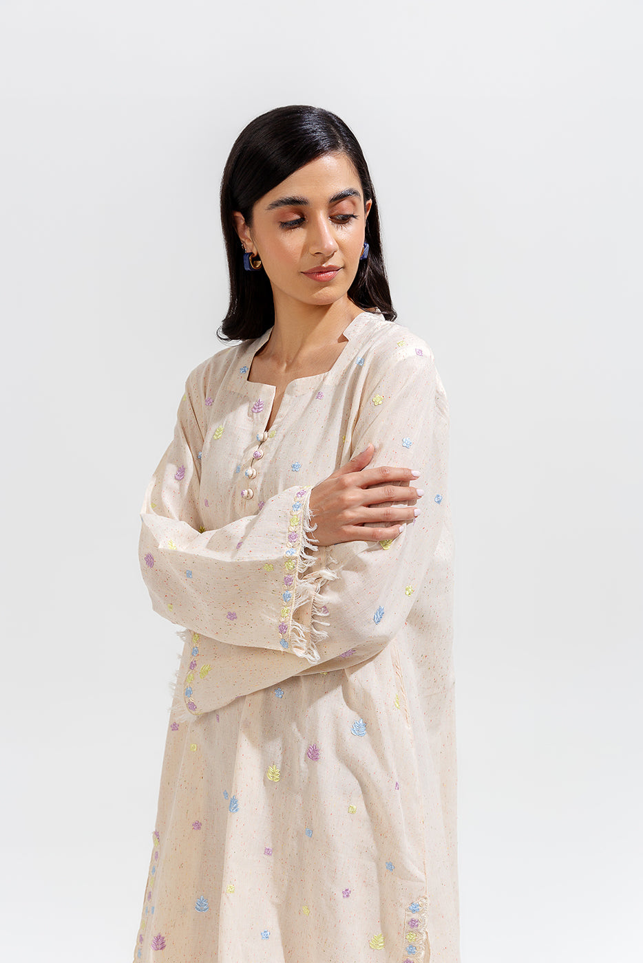 2 Piece Embroidered Multi Naps Suit (Pret)