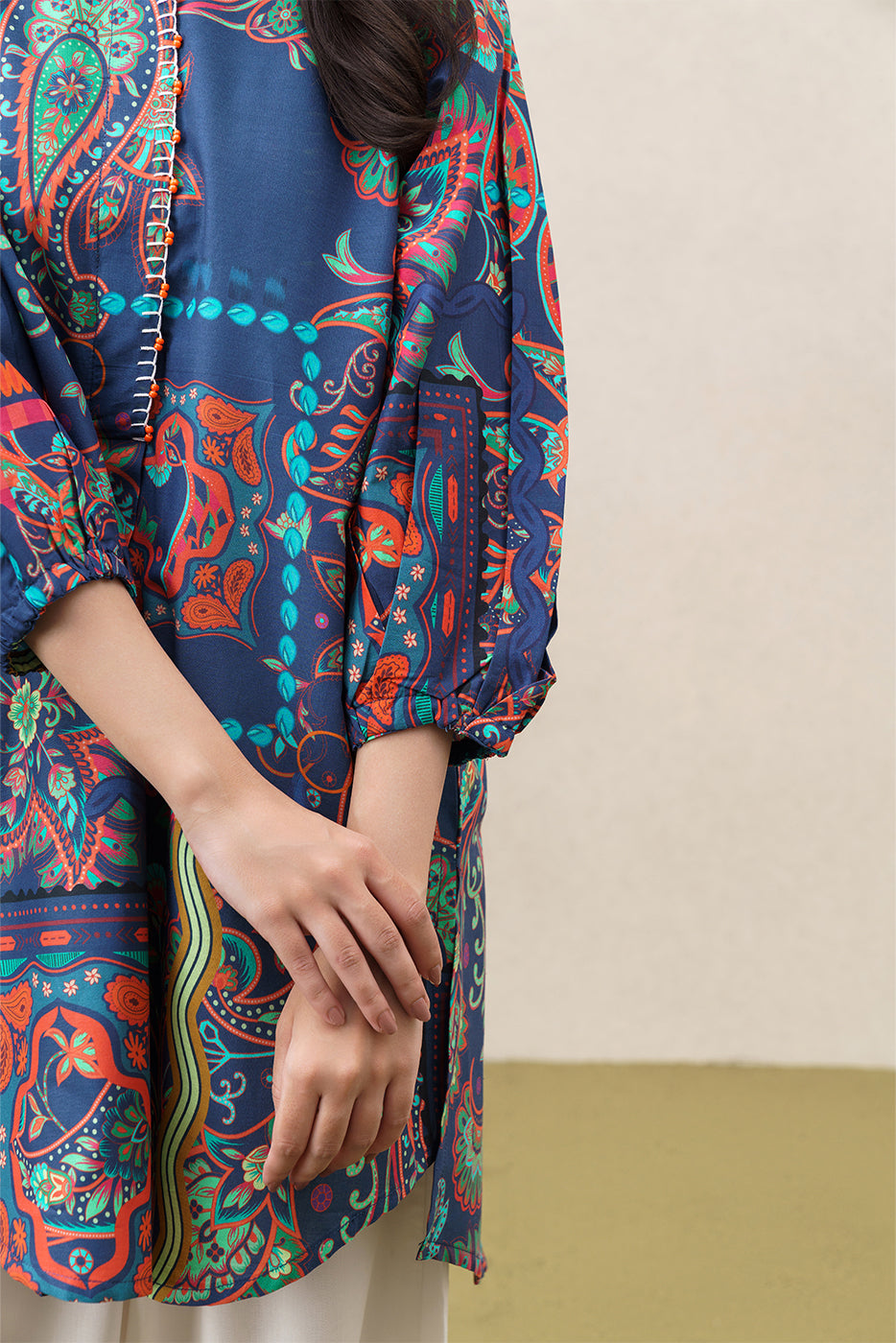PRINTED TWO WAY SLUB SHIRT (PRET)