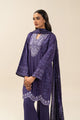 3 Piece Embroidered Lawn Suit-Moonlit Sea (Unstitched)