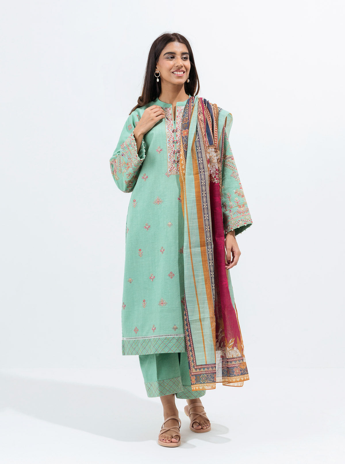 VINTAGE BOHO-EMBROIDERED-3P (UNSTITCHED)BT1W21U59-GREEN-2000000177125-3P