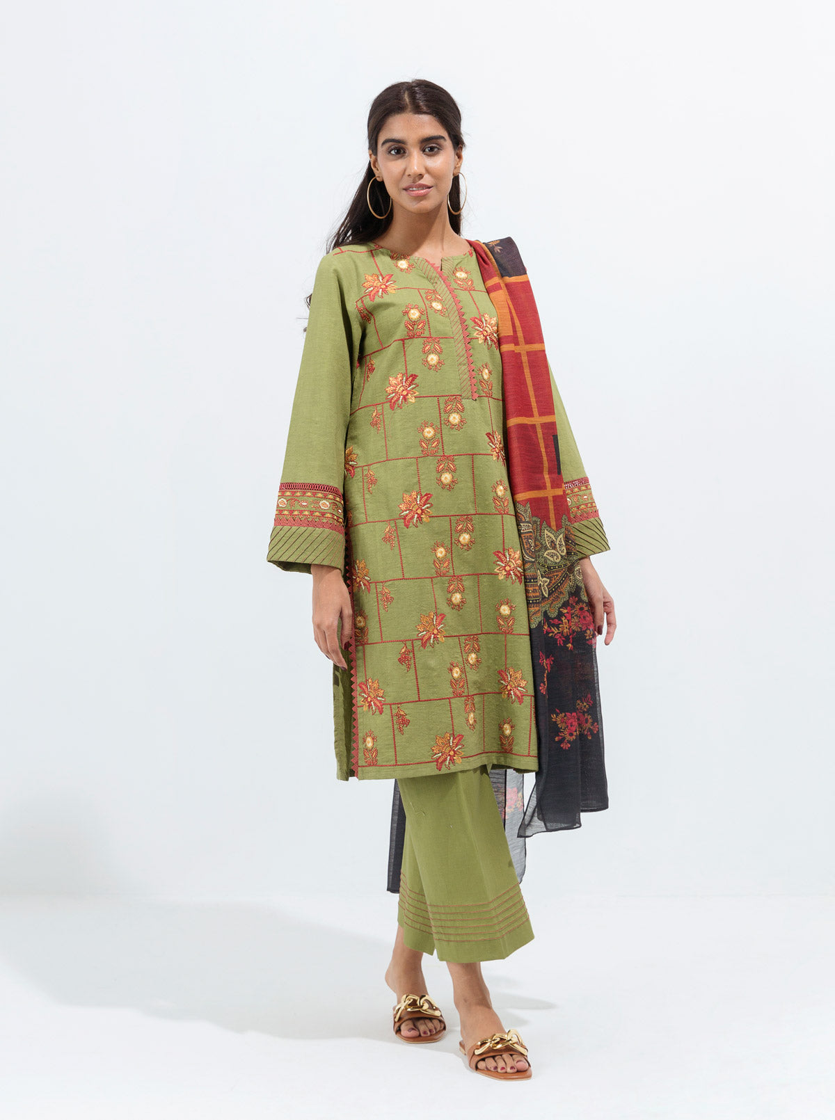 ETHNIC CRAFT-EMBROIDERED-2P (UNSTITCHED)BT1W21U63-GREEN-2000000177128-2P