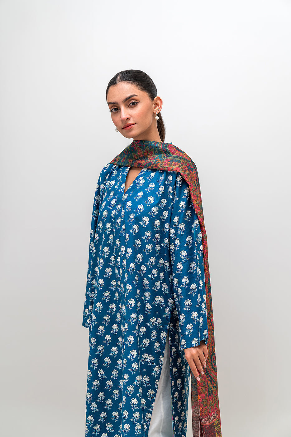 2 Piece Printed Cambric Suit (Pret)
