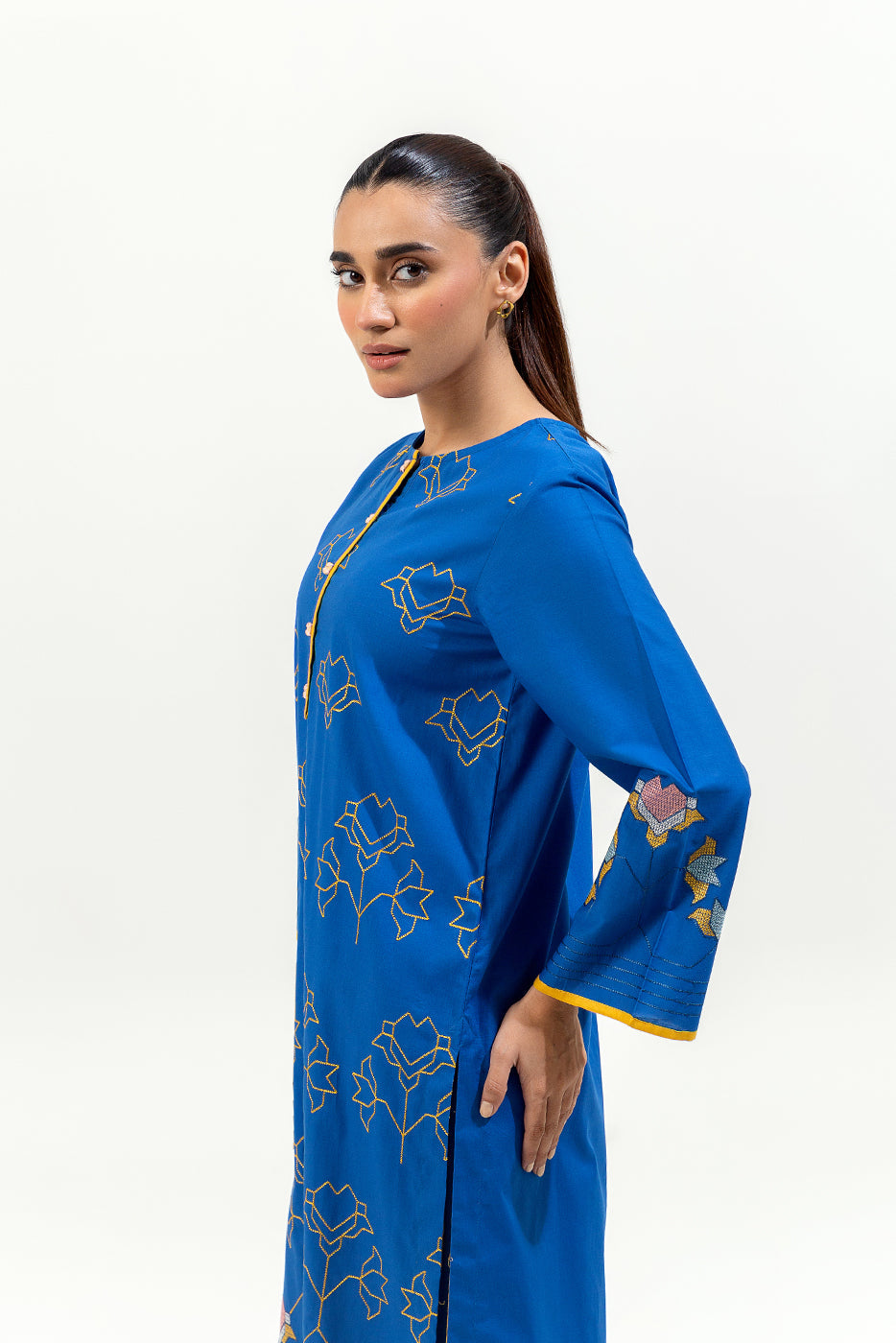 2 Piece Embroidered Cambric Suit (Pret)