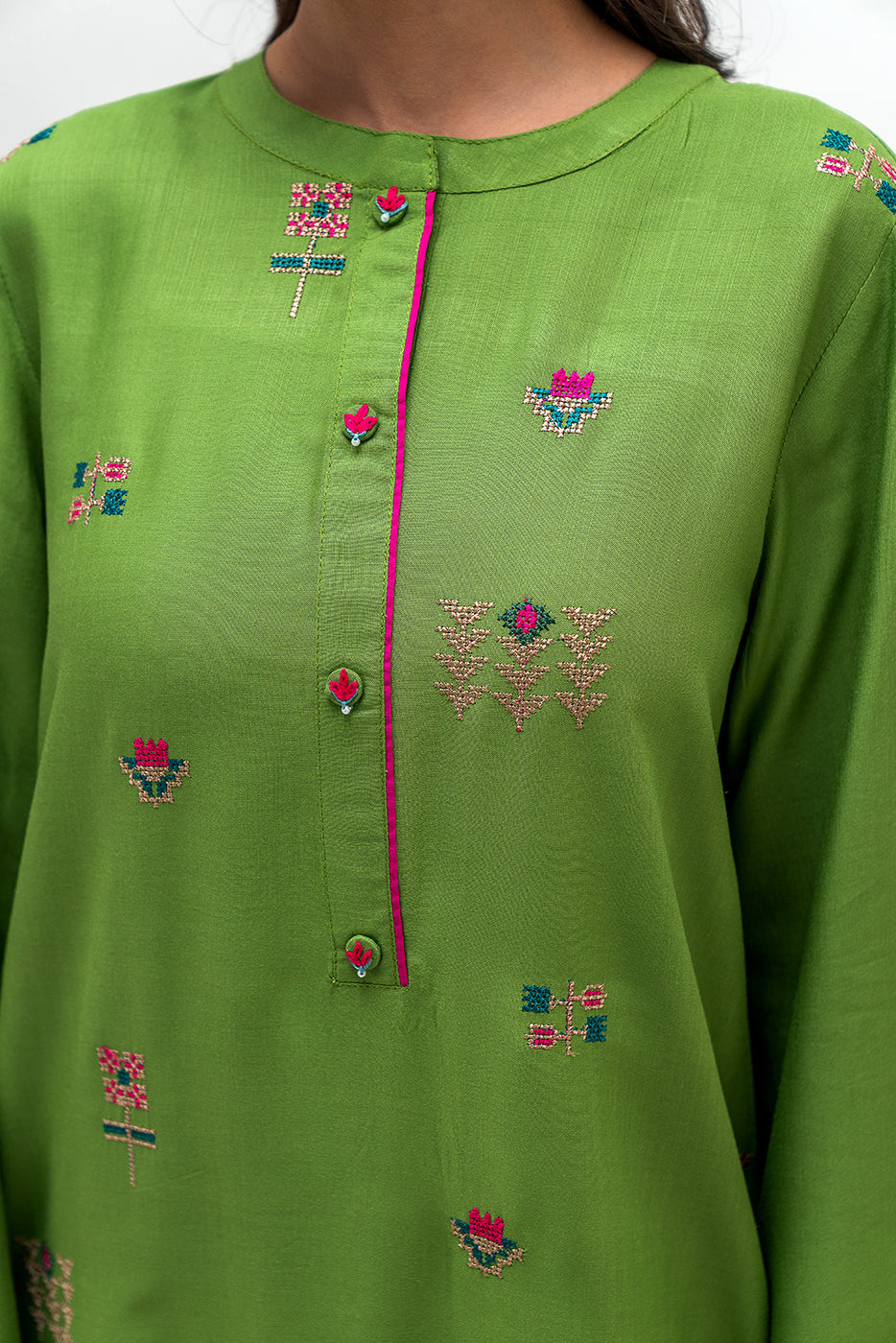 2 Piece Embroidered Viscose Suit (Pret)