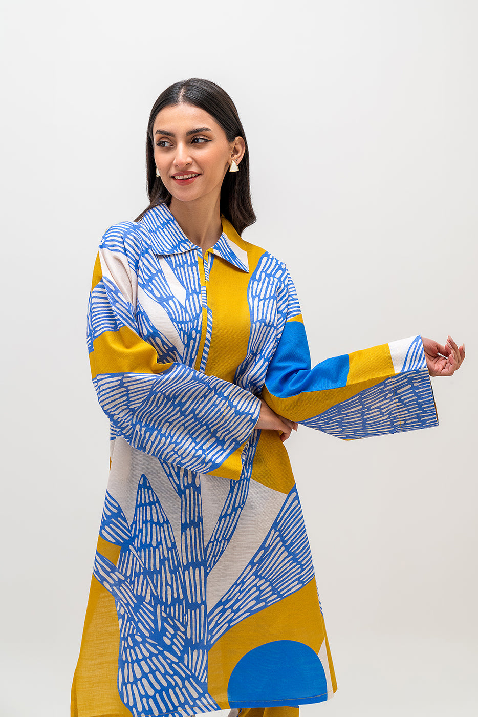 Printed Khaddar Shirt (Pret)