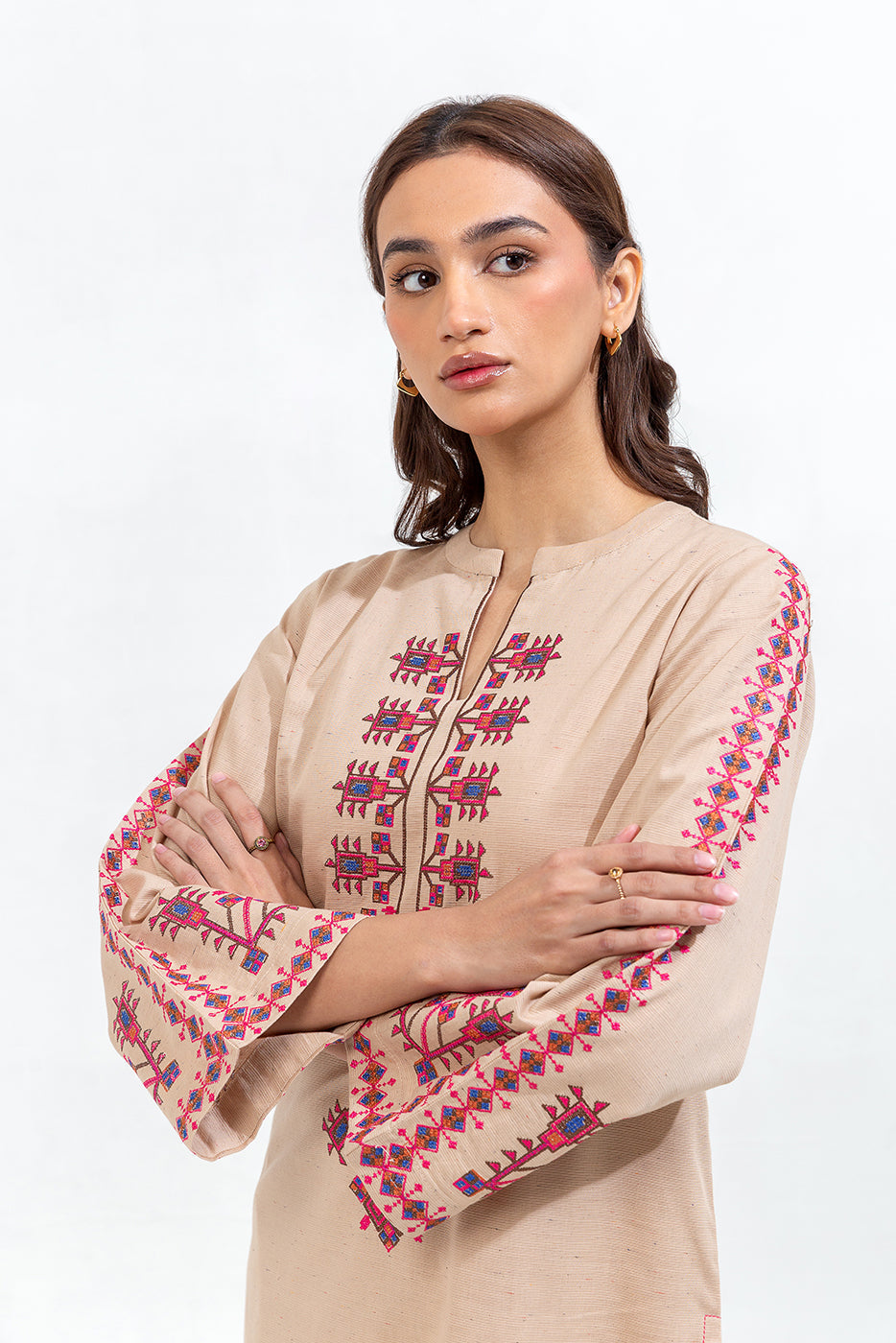 2 Piece Embroidered Khaddar Suit (Pret)