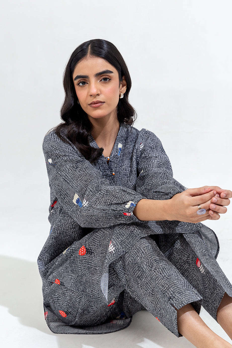 Printed Khaddar Shirt (Pret)