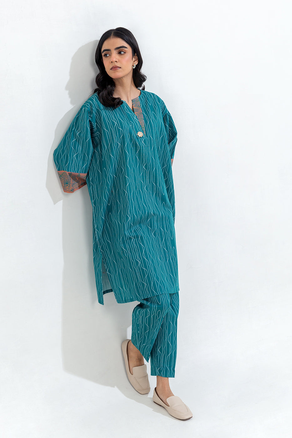 Printed Khaddar Shirt (Pret)