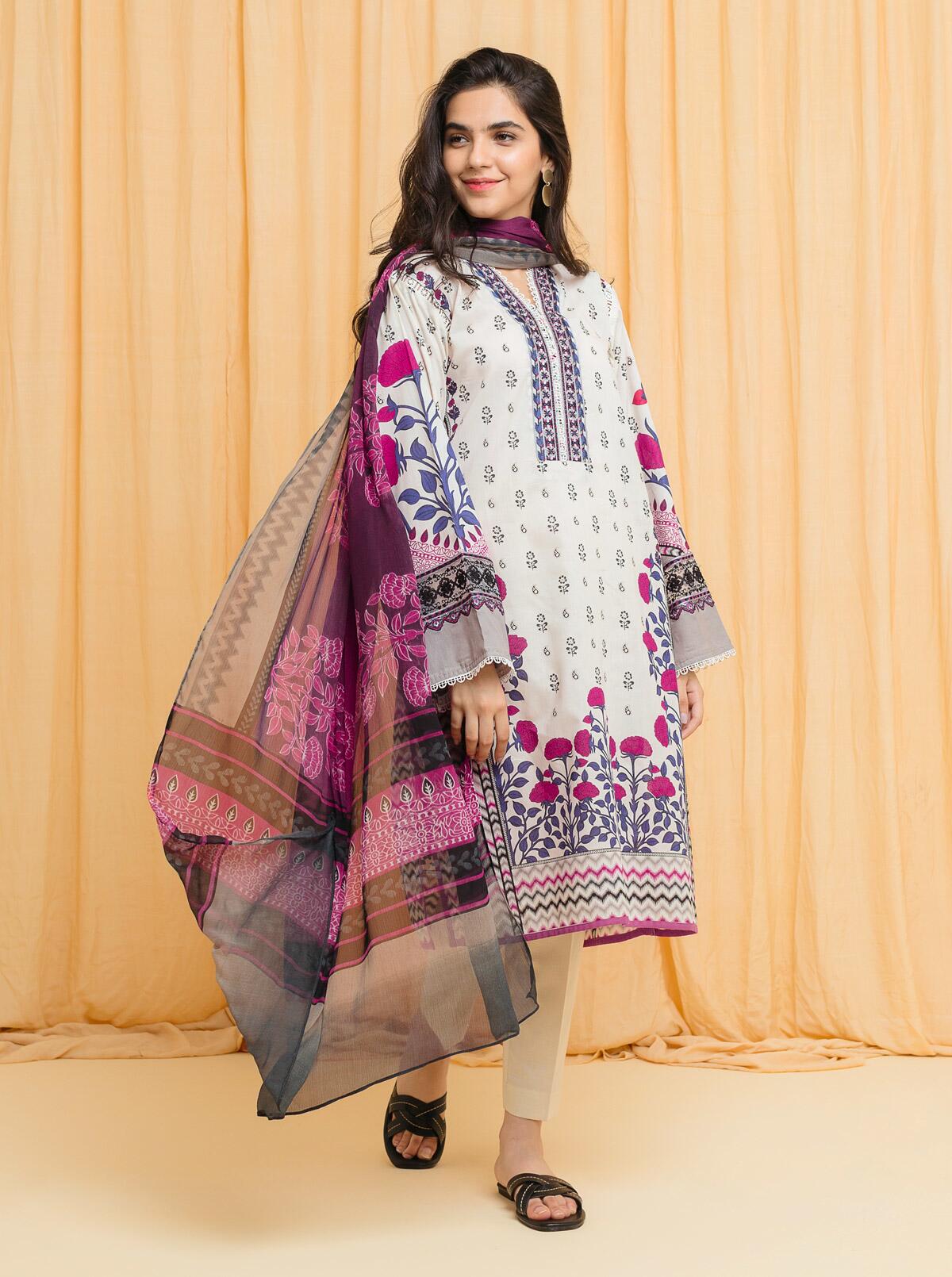 Flora Vale - Embroidered Printed 3 Piece