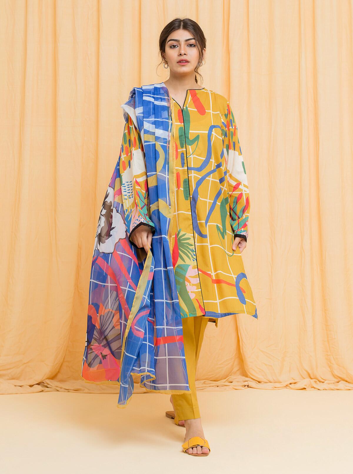 Mustard Maze - Printed 3 Piece