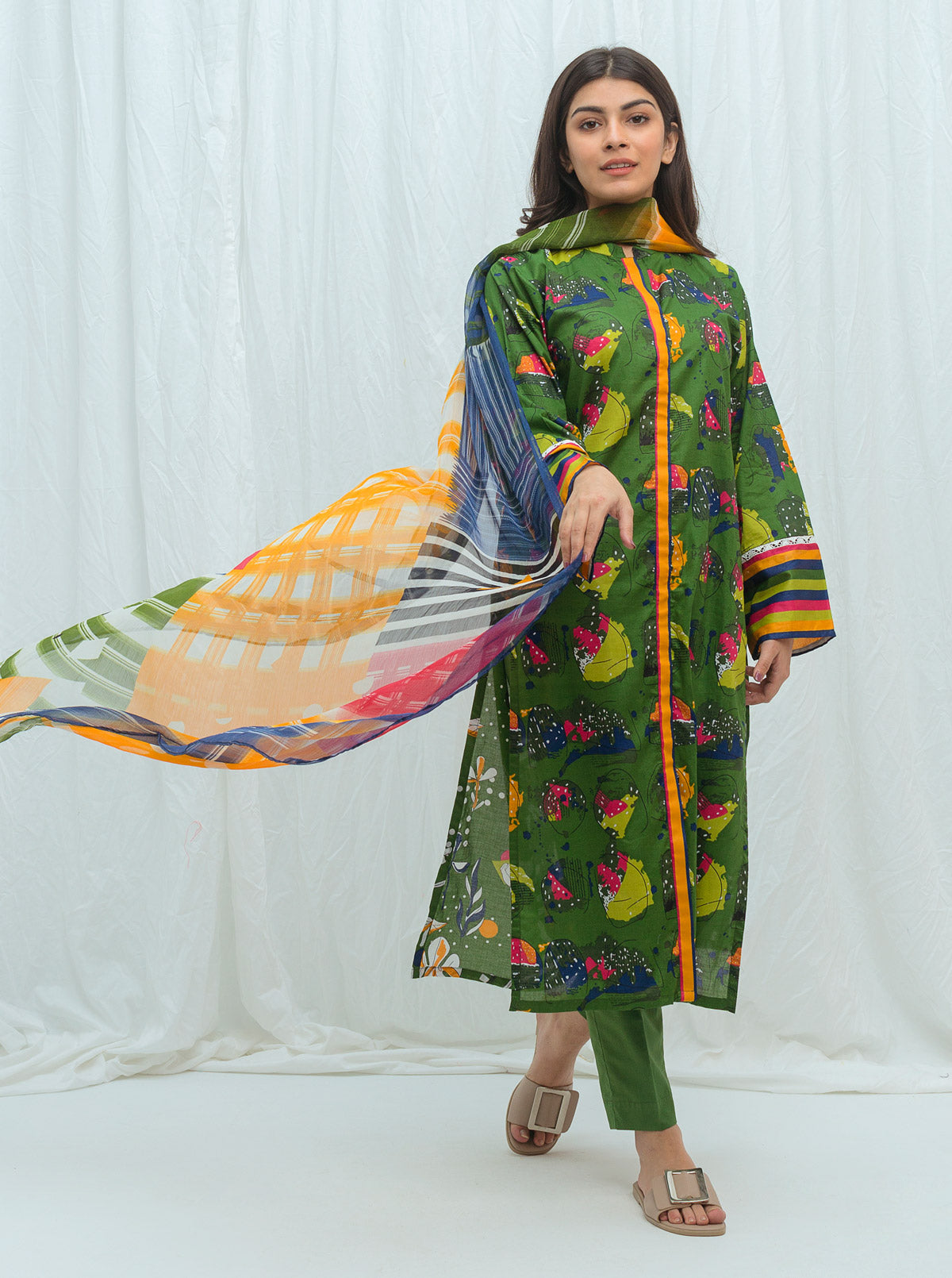 WISHFUL GREEN-PRINTED-2P (UNSTITCHED)BT2S21U24-GREEN-2000000164351-2P