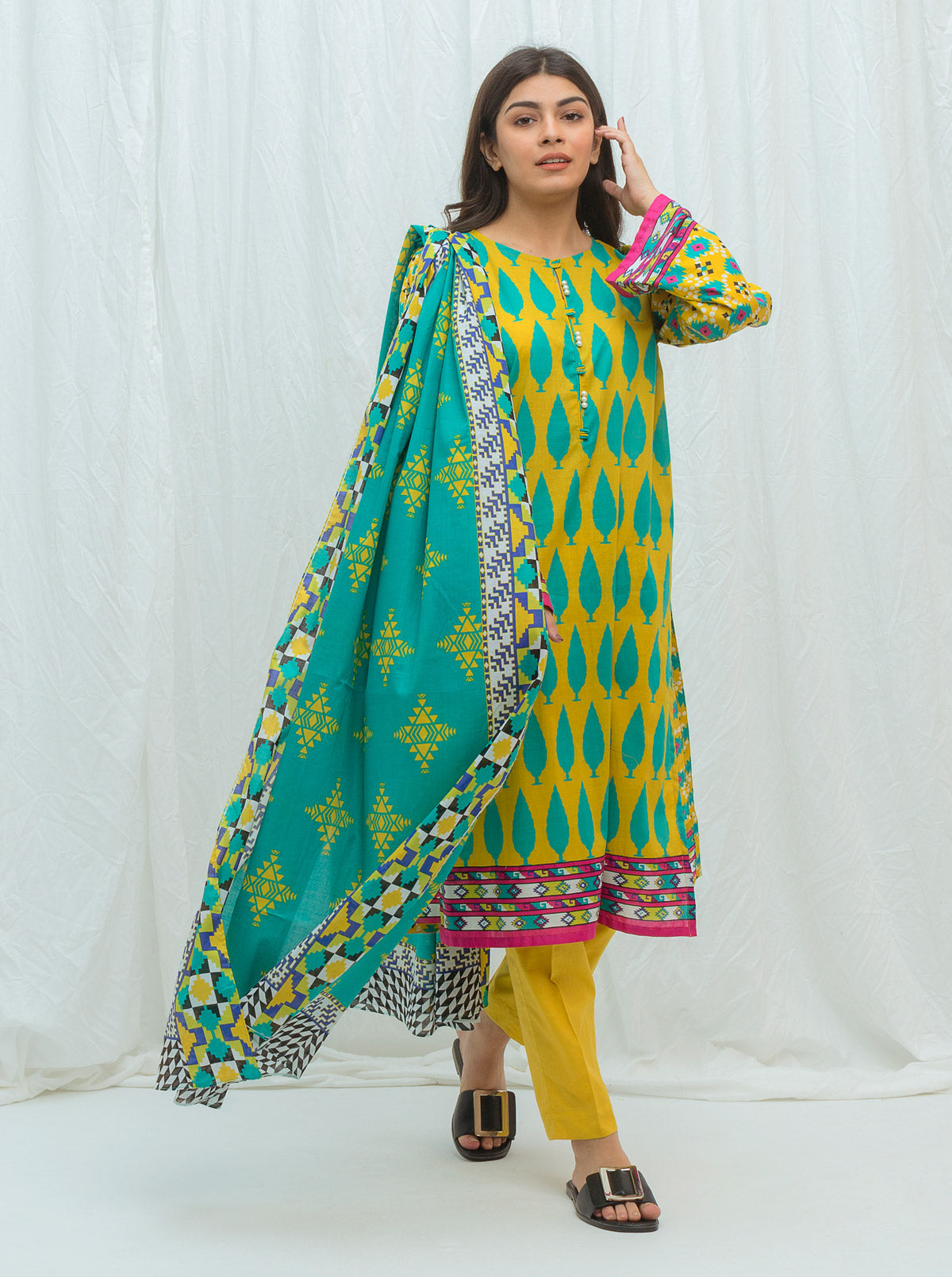 GOLDEN OCHRE-PRINTED-3PBT2S21U55-MUSTARD-2000000164369-3P