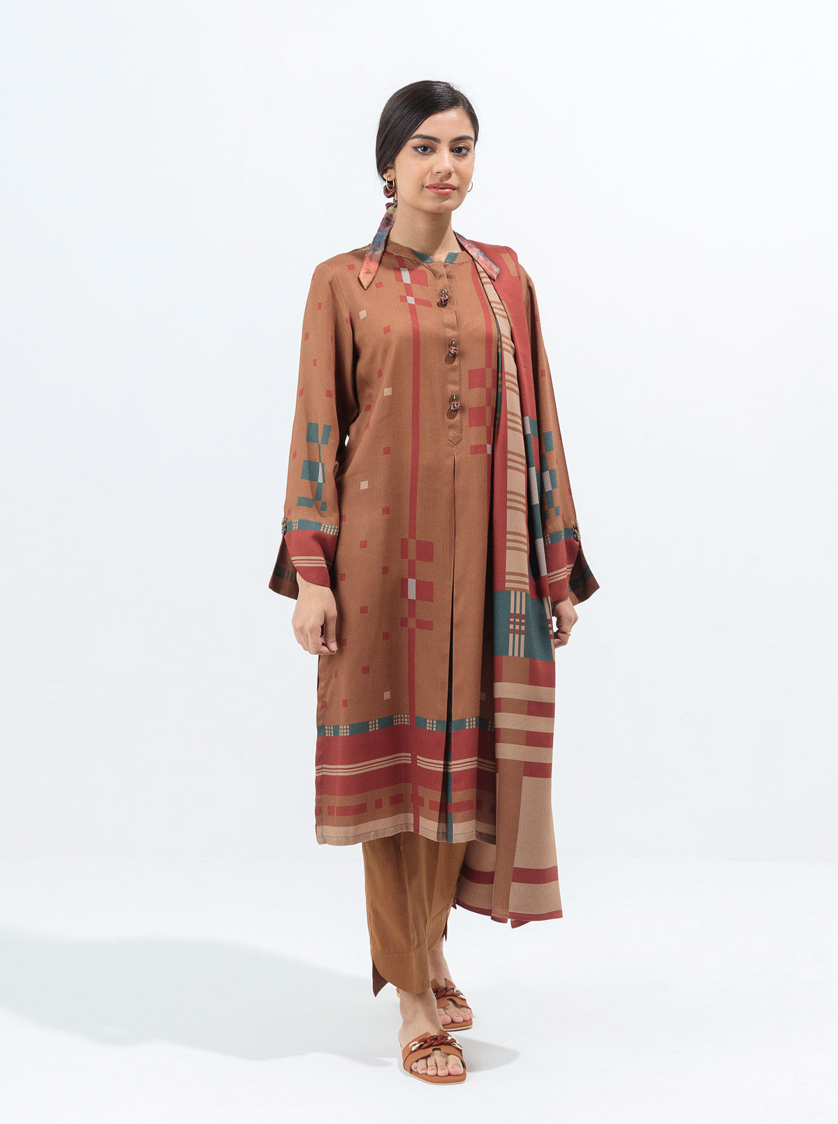 EARTHY TONES-PRINTED-2P (UNSTITCHED)BT2W21U76-BROWN-2000000177543-2P