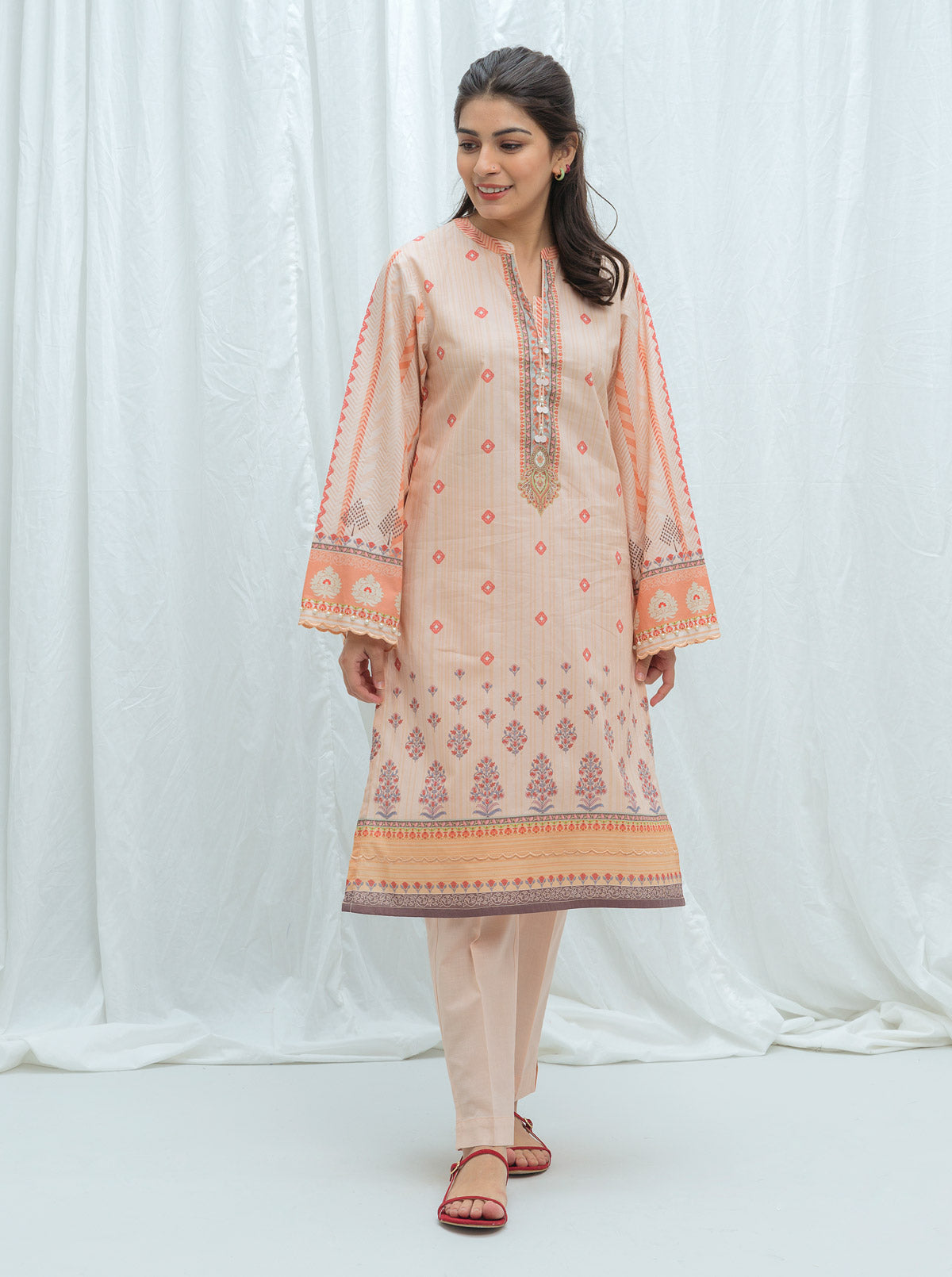 Rosy Blush-Printed-1P (Unstitched)