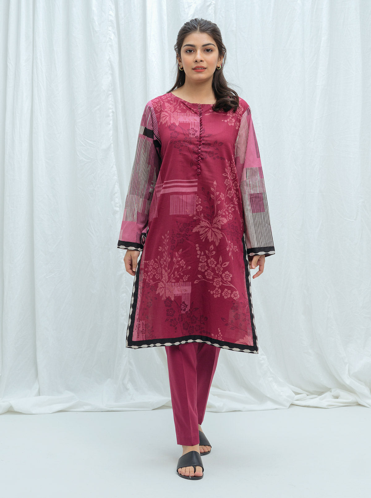 BURGUNDY BOUQUET-PRINTED-2PBT3S21U49-MAROON-2000000165315-2P