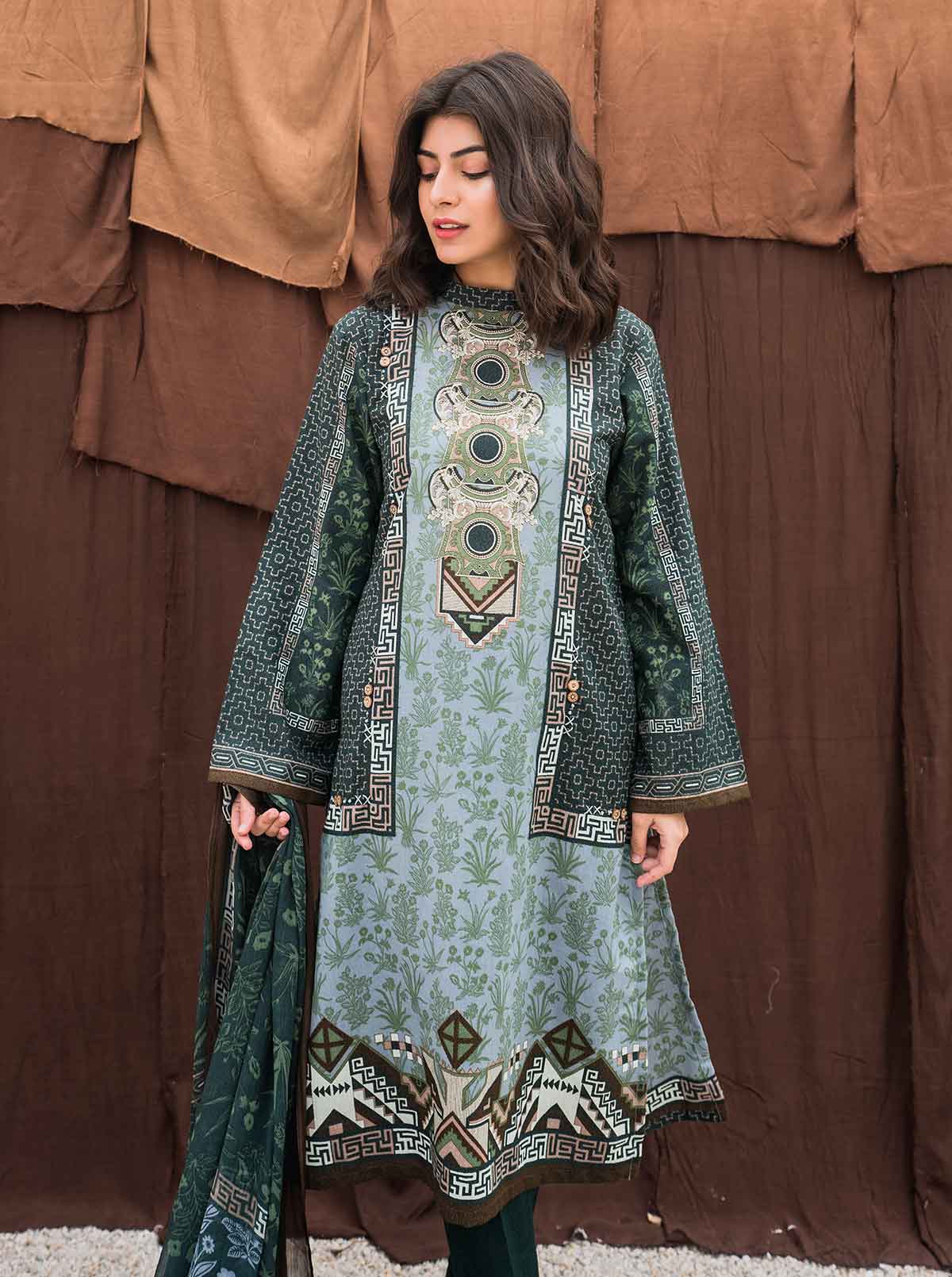 AJYV-01 EMBROIDERED NET 3 PCS