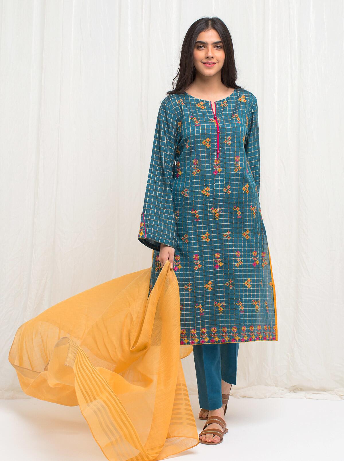 DU-3129 MAROON LAWN 3PCS