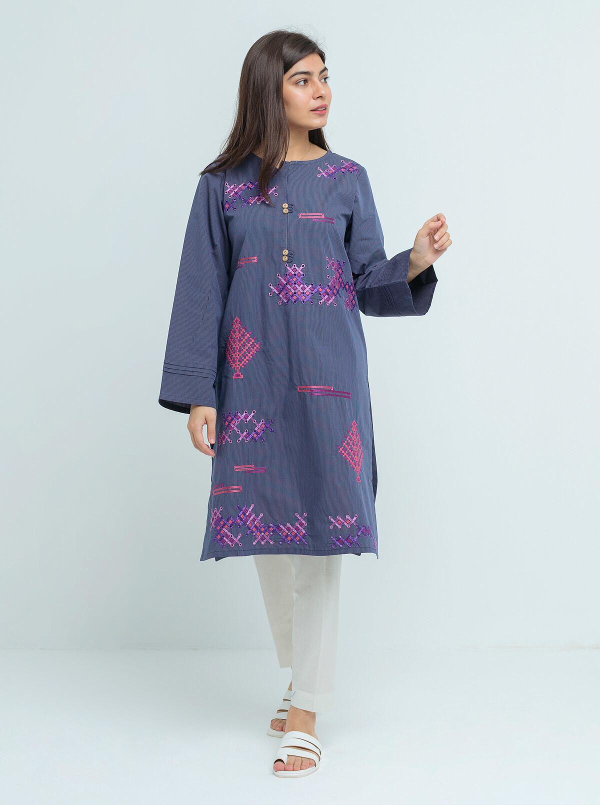 PRINTED TWO WAY SLUB SHIRT (PRET)