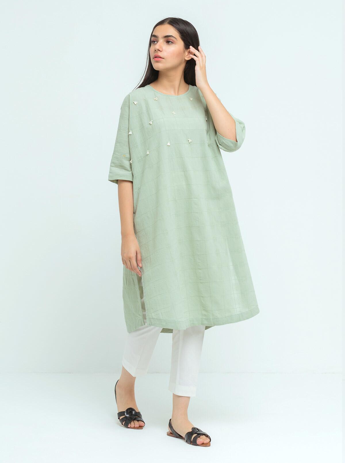 EMBROIDERED PRINTED LAWN UF-4097