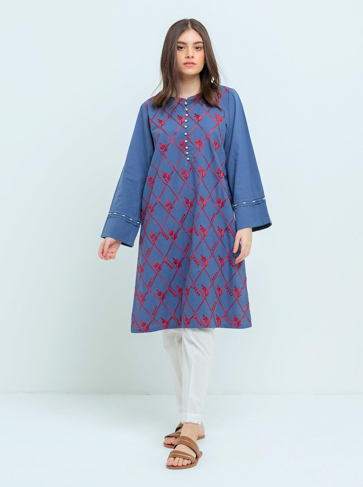 DC-2150 MUSTARD 2PCS EMBROIDERED KURTA WITH DUPATTA