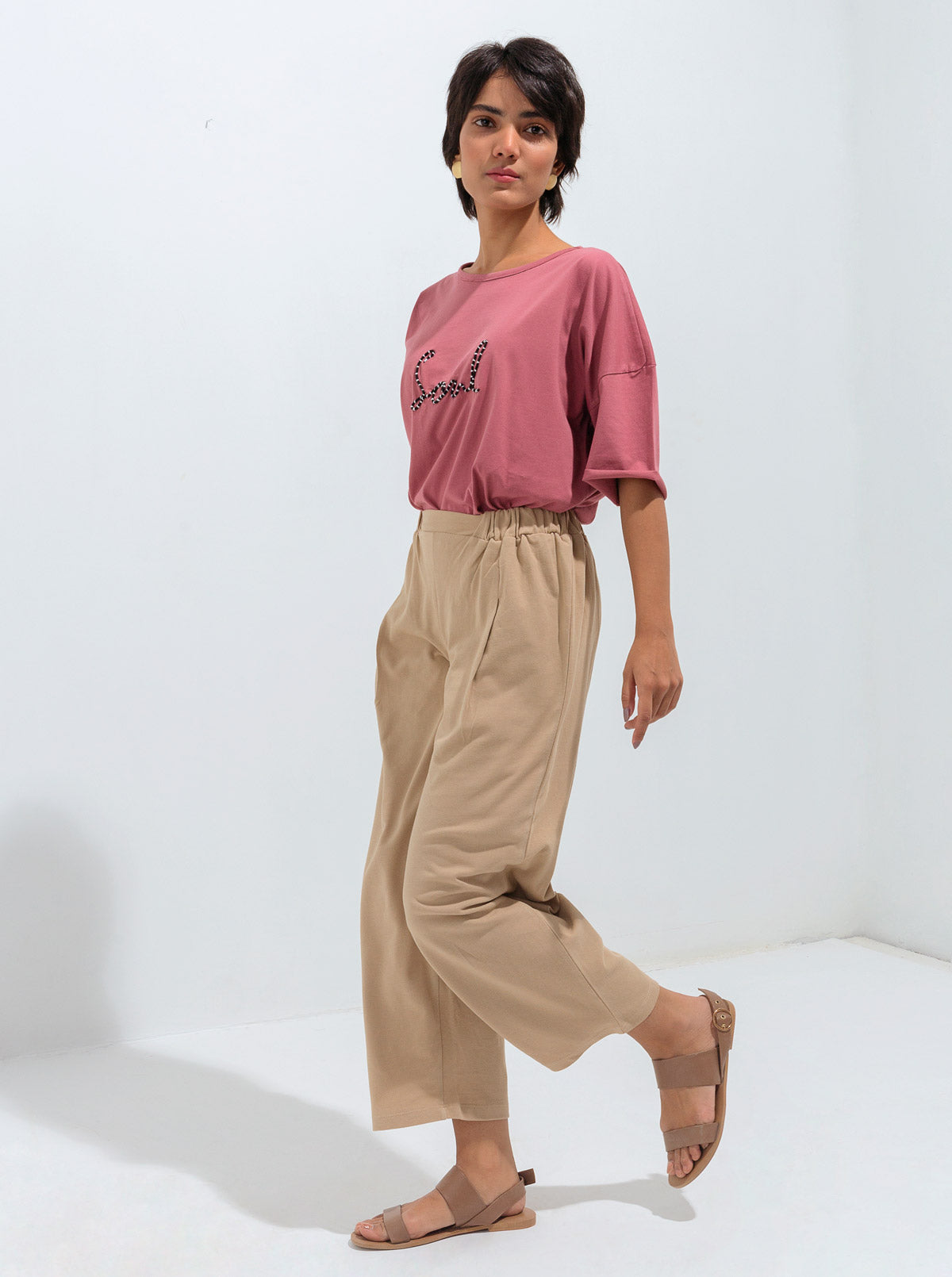 Beige Summer Terry Culottes