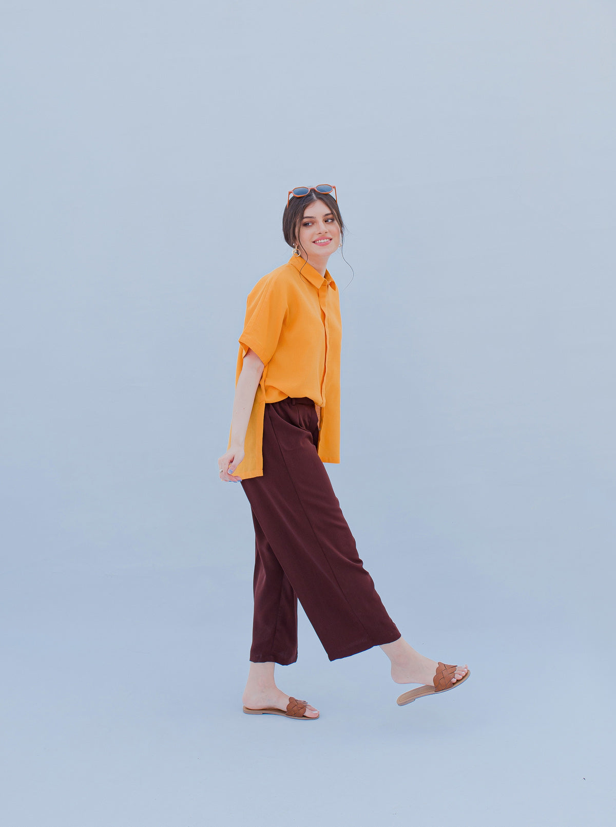 Brown Flowy Culottes