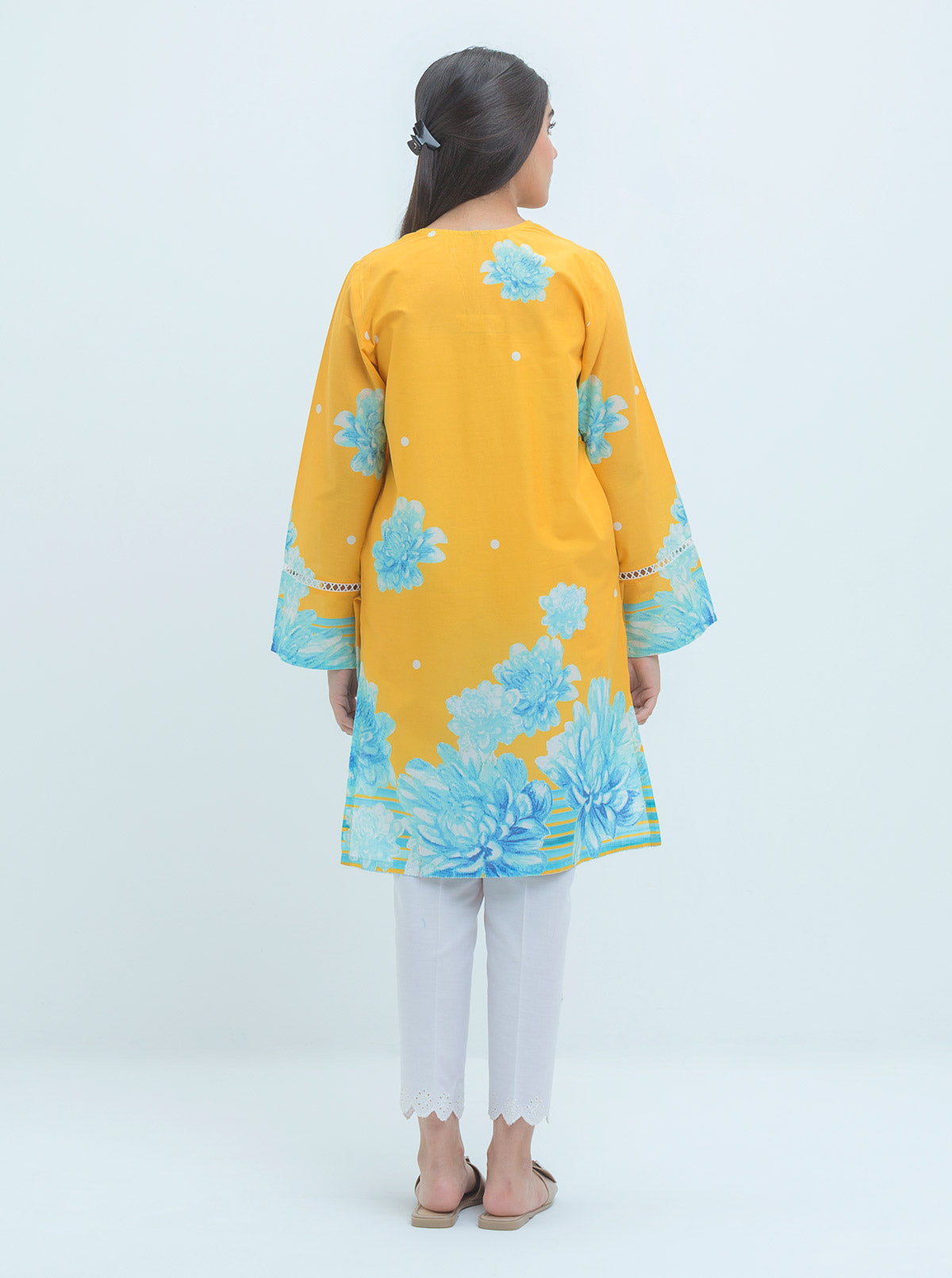 SS25DA-2755 SKY BLUE HAND EMBELLISHED KAFTAN