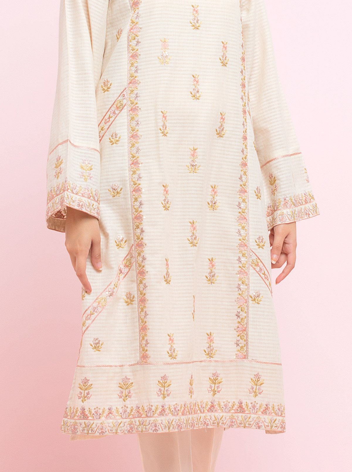 AJZS-25 EMBROIDERED CHANDERI COTTON 1 PC